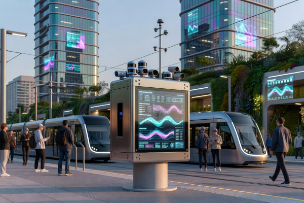 Autonomous Tram and Bus Stop Telemetry Sensors in Smart City Street